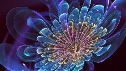 Multicolor fractals digital art wallpaper