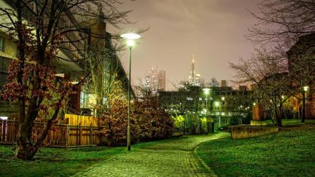 Nature night grass trail parks lamb tree house wallpaper