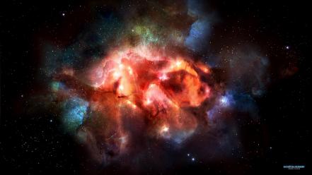 Outer space stars nebulae art wallpaper