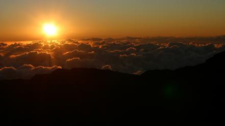 Sunset clouds sun skyscapes wallpaper