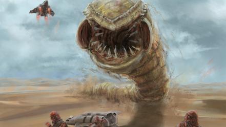 Video games artwork dune worms game wallpaper