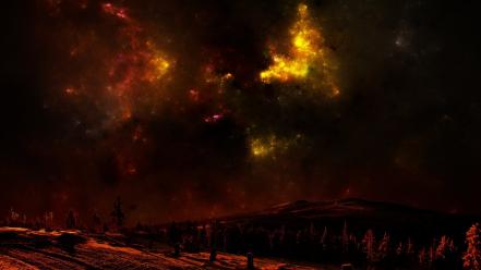 Landscapes outer space galaxies silence wallpaper