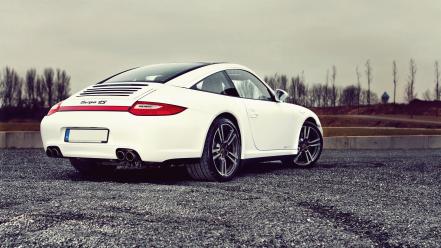White porsche cars vehicles 997 targa 4s wallpaper