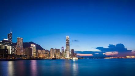 Cityscapes buildings hong kong reflections wallpaper