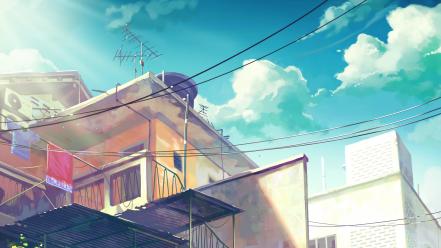 Back digital art drawings alley anime girls wallpaper