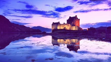 Castles night lakes skyscapes eilean donan castle wallpaper