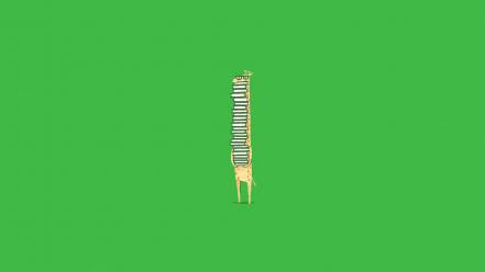 Humor nerd books simple background giraffes green wallpaper