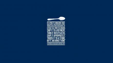 Oil text humor funny spoons typography blue background wallpaper