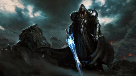 Paintings blue fantasy art digital artwork swords airbrushed wallpaper