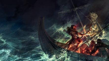 Ships illustrations fantasy art boats artwork sea wallpaper