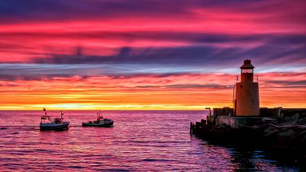 Tower fire lighthouses skyscapes colors sea wallpaper