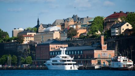 Women water nature town stockholm sea wallpaper