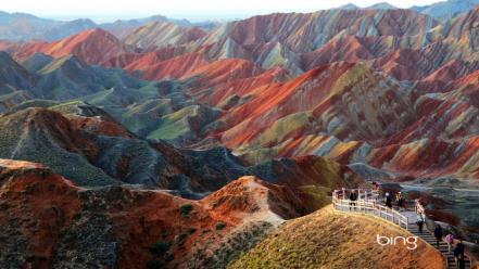 Bing china landscapes rock formations stairways wallpaper