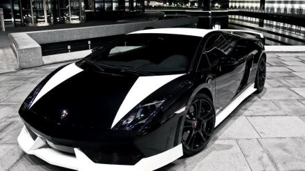 Lamborghini black and white cars cityscapes night wallpaper