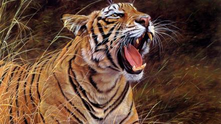 Animals artwork drawings drawn tigers wallpaper