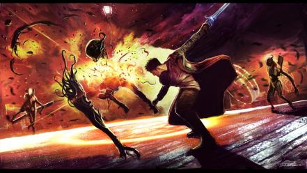 Art artwork swords devil may cry 5 wallpaper