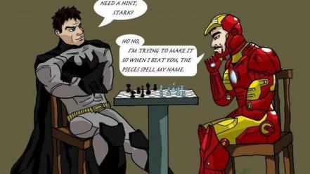 Batman iron man chess vs wallpaper