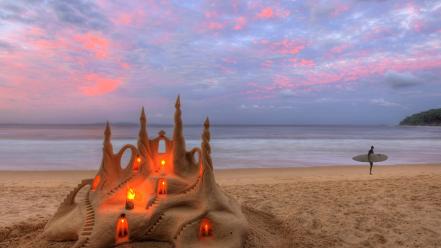 Beach castles sand australia surfers lighting castle wallpaper