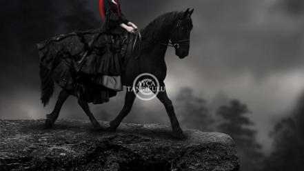 Black horses peak redheads wallpaper