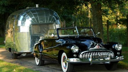 Cars retro buick trailer convertible airstream old wallpaper
