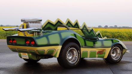 Cars roads chevrolet corvette green deathrace 2000 wallpaper