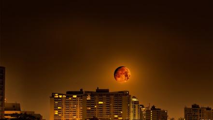 Cityscapes orange moon canada toronto wallpaper