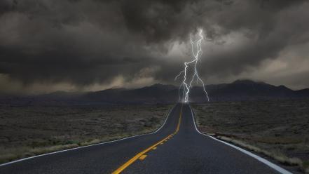 Clouds colorado lightning roadside wallpaper