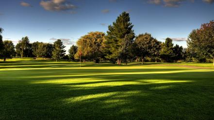 Clouds landscapes nature trees grass wallpaper