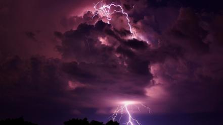 Clouds storm lightning wallpaper