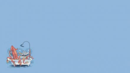 Kraken bath minimalistic silly simple background wallpaper