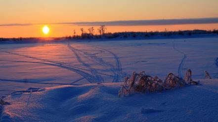 Landscapes nature snow sunlight wallpaper