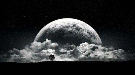 Moon monochrome wallpaper