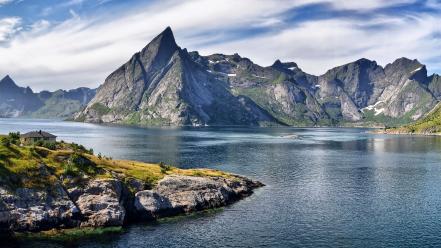Mountains clouds landscapes lakes wallpaper