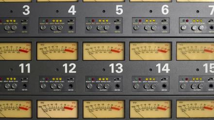 Music studio mixing tables sound level meter wallpaper