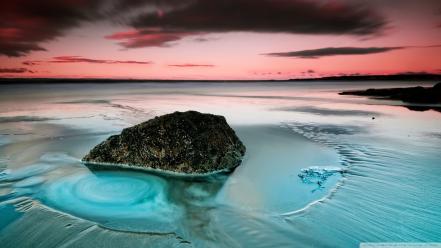 Nature beach rocks long exposure sea wallpaper