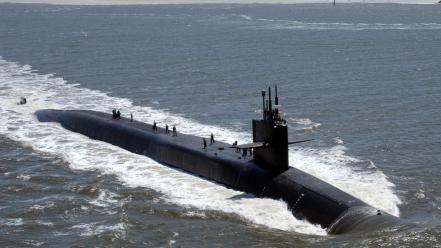 Ocean submarine ships sea wallpaper