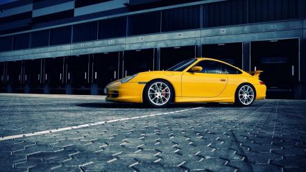 Porsche cars artwork 911 gt3 yellow wallpaper