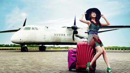 Snsd asians korean k-pop travel luggages hats wallpaper