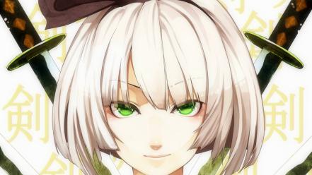 Video games touhou konpaku youmu short hair white wallpaper