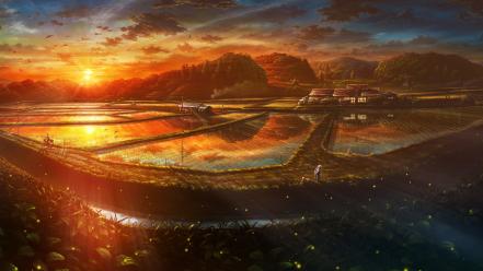 Water clouds landscapes nature trees sunlight farms skyscapes wallpaper