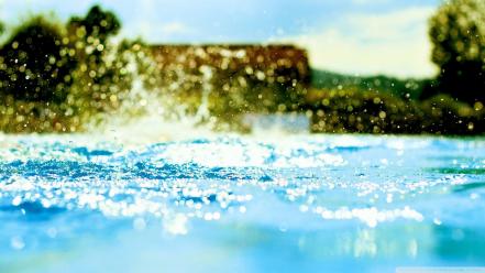Water nature summer bokeh splashes wallpaper