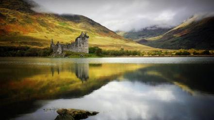 Castles trees ruins scotland lakes kilchurn castle wallpaper