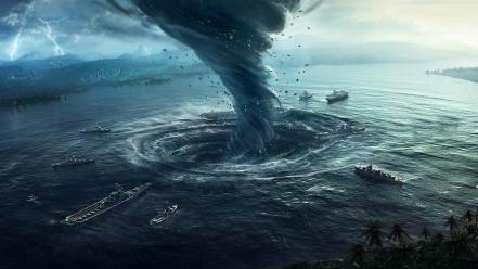 Cataclysm 3d tornado wasteland waterspout wallpaper