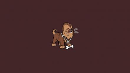 Chewbacca star wars abstract dogs minimalistic wallpaper