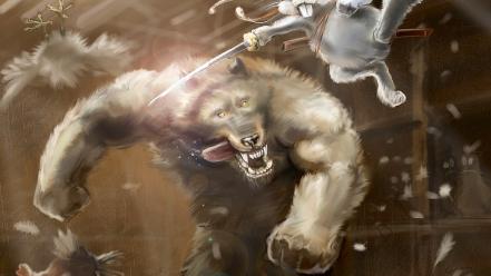 Bunnies cartoons funny bears wolves wallpaper