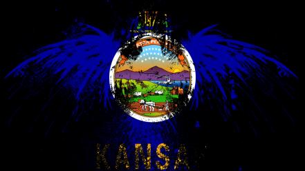 Eagles hawk flags usa kansas state wallpaper
