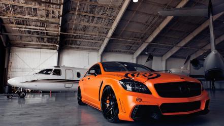 Orange tuning hangar races mercedes-benz mercedes benz cls wallpaper