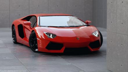 Red cars lambo aventador wallpaper