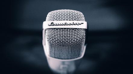 Blue backgrounds sennheiser microphones wallpaper