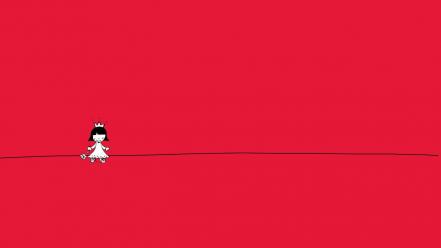 Crowns minimalistic red background wallpaper